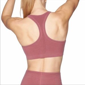 Athleta Crushed Berry Racerback Ribbed Bra Sz M